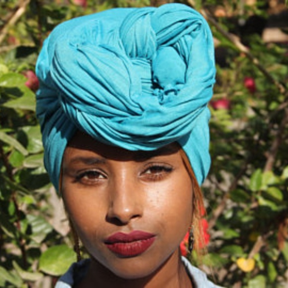 🎀 TEAL TURQUOISE HEADWRAP TURBAN SCARF COVER BOHO TRIBAL DIVA QUEEN GODDESS - Picture 4 of 7